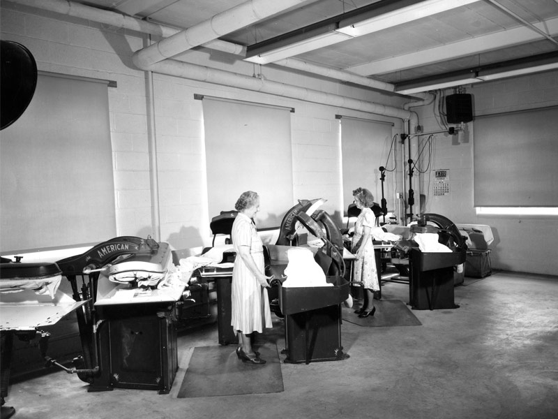 Laundry room at Lancaster General Hospital in 1949.